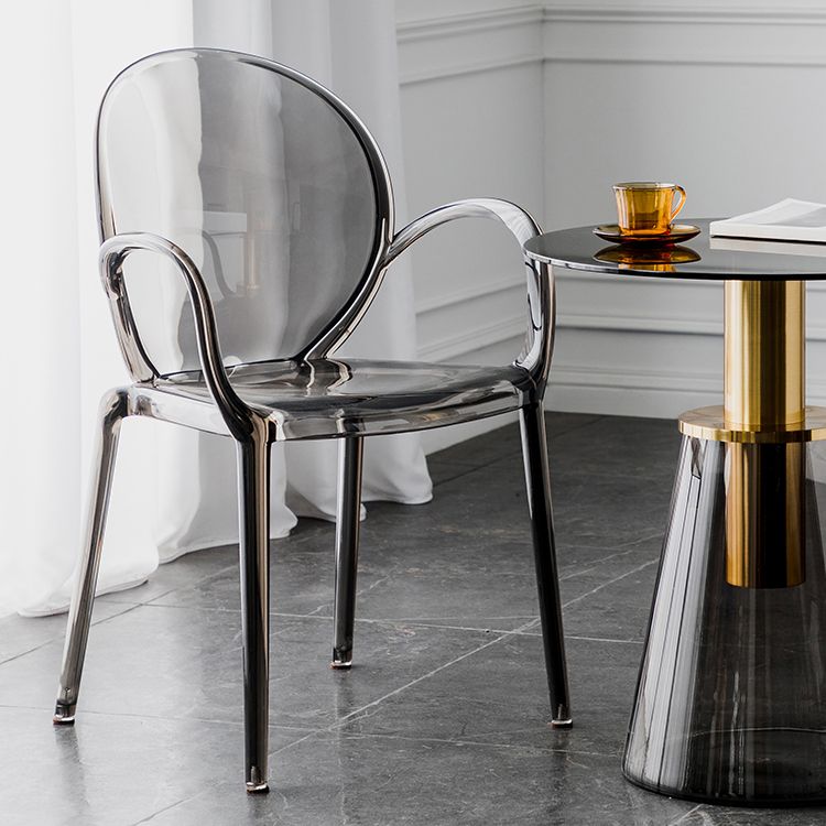 Nordischer Acrylarm-Essstuhl für Restaurant, 17-Zoll-Höhe