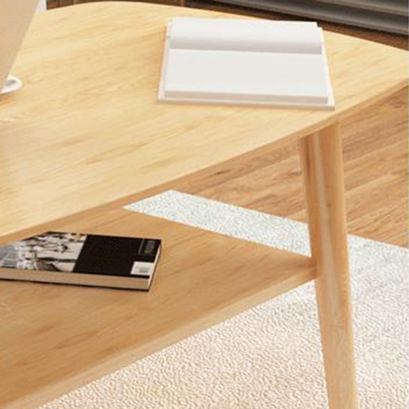 17.72" Tall Contemporary Style Coffee Cocktail Table Solid Wood Coffee Table