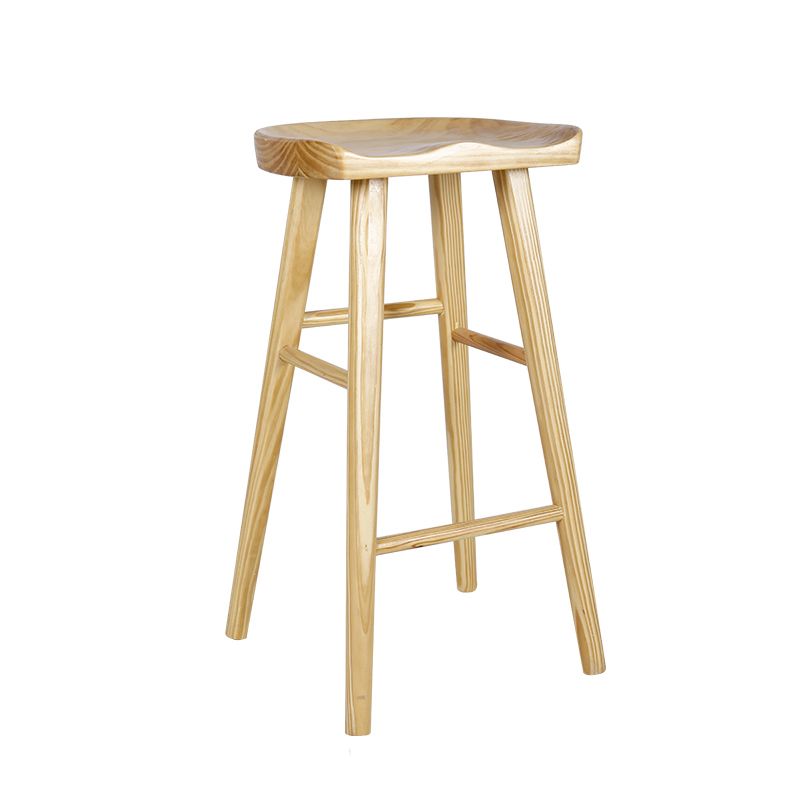 Modern Style Bar-stool Wooden Legs Barstool with Footrest for Restaurant Clearhalo 'Bar Furniture' 'Bar Stools' 'bar_stools' 'furn' 'furn_bar_stools' 'furniture_bar_stools' 'Kitchen & Dining Furniture' 'kitchen&dining_furn' 'kitchen' 'kitchen_furn' Furniture' 1200x1200_13085261-fc36-40fc-8f0f-f3c24763ec04
