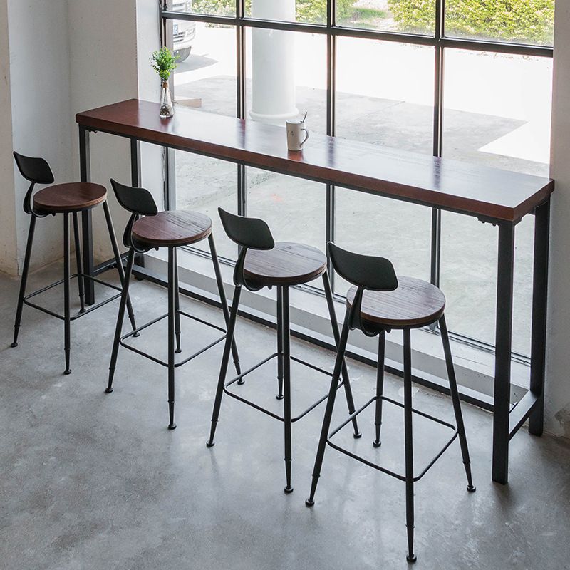 Industrial Style Solid Wood Bar Table Rectangle Bar Height Bar Dining Table Clearhalo 'Bar Furniture' 'Bar Tables' 'bar_tables' 'furn' 'furn_bar_tables' 'Furniture' 'Kitchen & Dining Furniture' 1200x1200_1308c236-fe6d-435f-b004-0f01be208b68