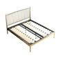 Modern Slat Bed Spindle Metal Open-Frame Bed with Legs in Gold