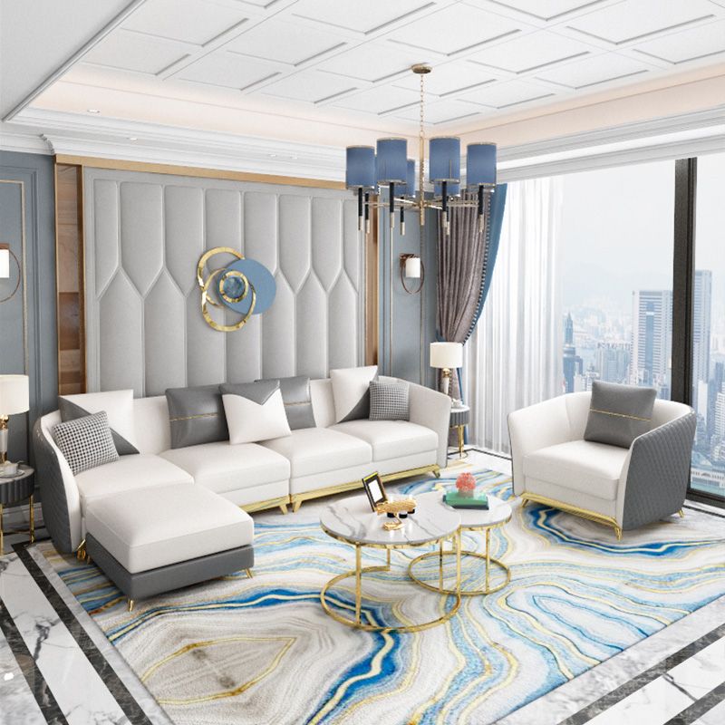 Cuscini di divano braccio smoking glam divano in pelle genuina con gambe