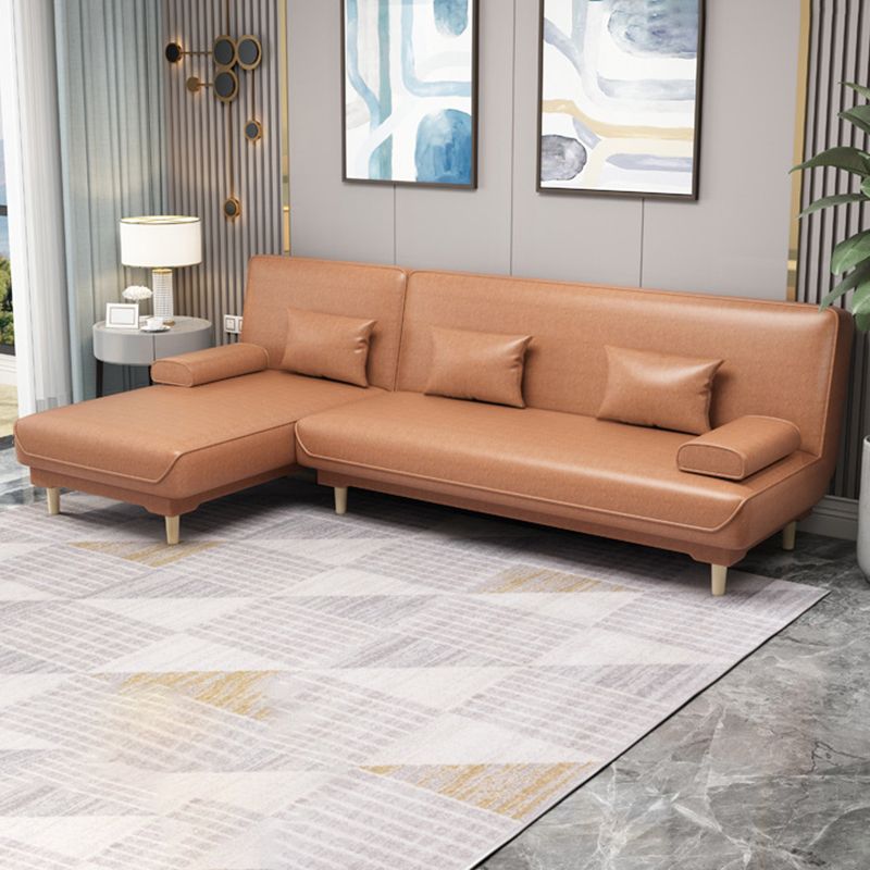 Modern Fabric/Faux Leather Sofa with Pillow Top Arm for Living Room
