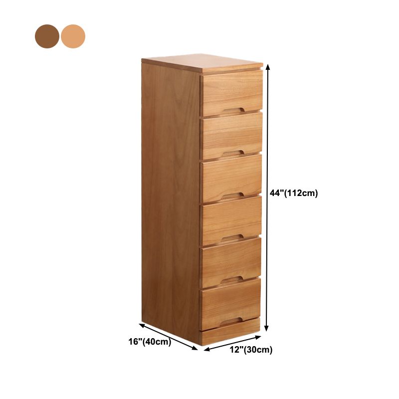 15.74" Wide Mid-Century Modern Wood Accent Chest with 6 Drawers