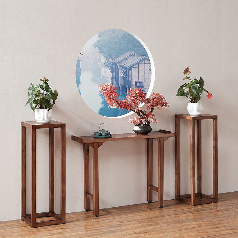 12 Inch Wide Accent Table Mid-Century Modern Rectangle Wooden Console Table