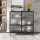 Glam Metal Sideboard a buffet Porte in vetro armadi a buffet