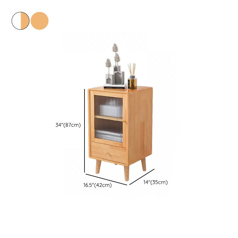Contemporary Solid Wood Cabinet Glass Paned 1 - Door Natural Chest with Drawers Clearhalo 'Cabinets & Chests' 'cabinets_chests' 'furn' 'furn_cabinets_chests' 'Furniture' 'Living Room Furniture' 1200x1200_130e7342-52d4-4a7f-8e80-a5a67f55b1e9
