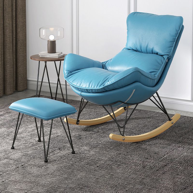 Chaise à bascule en bois massif chaise de culbuteur contemporaine avec siège rembourré