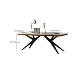 Bruin Industrial Writing Desk rechthoekig vaste houten bureau