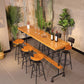 Massivholz-Bartisch-Set, moderner rechteckiger 1/2/7-teiliger Thekentisch