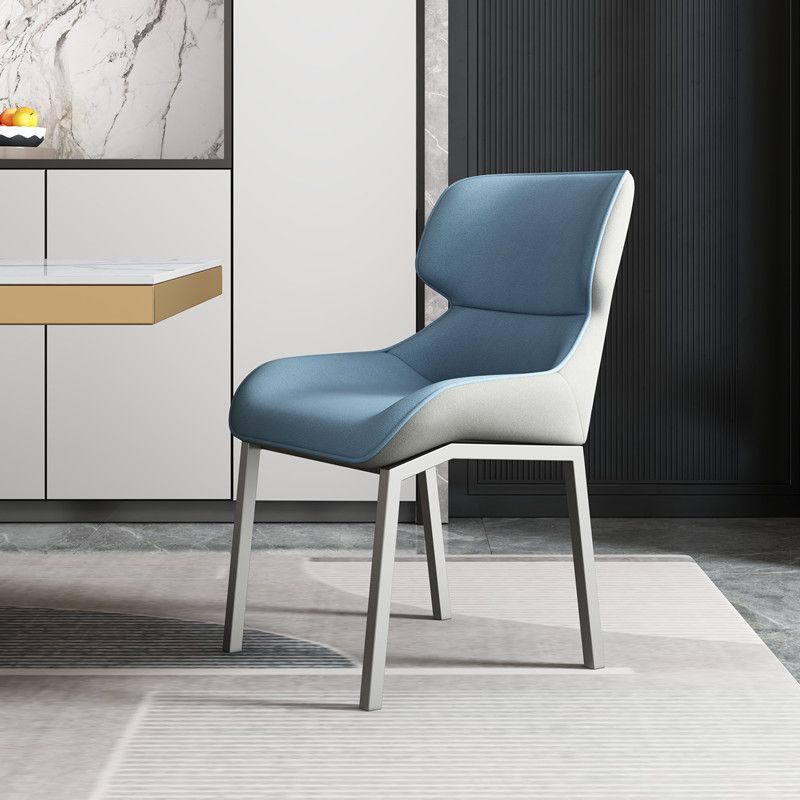 Contemporary Metal Dining Room Armless chairs Wingback Side Chair for Home Use Clearhalo ' kitchen&dining_furn' 'Dining Chairs' 'Dining Tables & Seating' 'dining_chair' 'furn' 'furn_dining_chair' 'Furniture' 'furniture_dining_chair' 'Kitchen & Dining Furniture' 'kitchen' 1200x1200_130fbb21-b651-4988-b8ef-8c45952fa9ad
