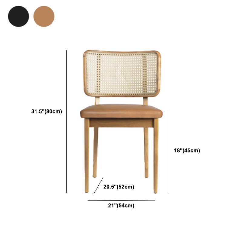 Traditionele stijl stoel vast hout riet rug eetkamerstoel