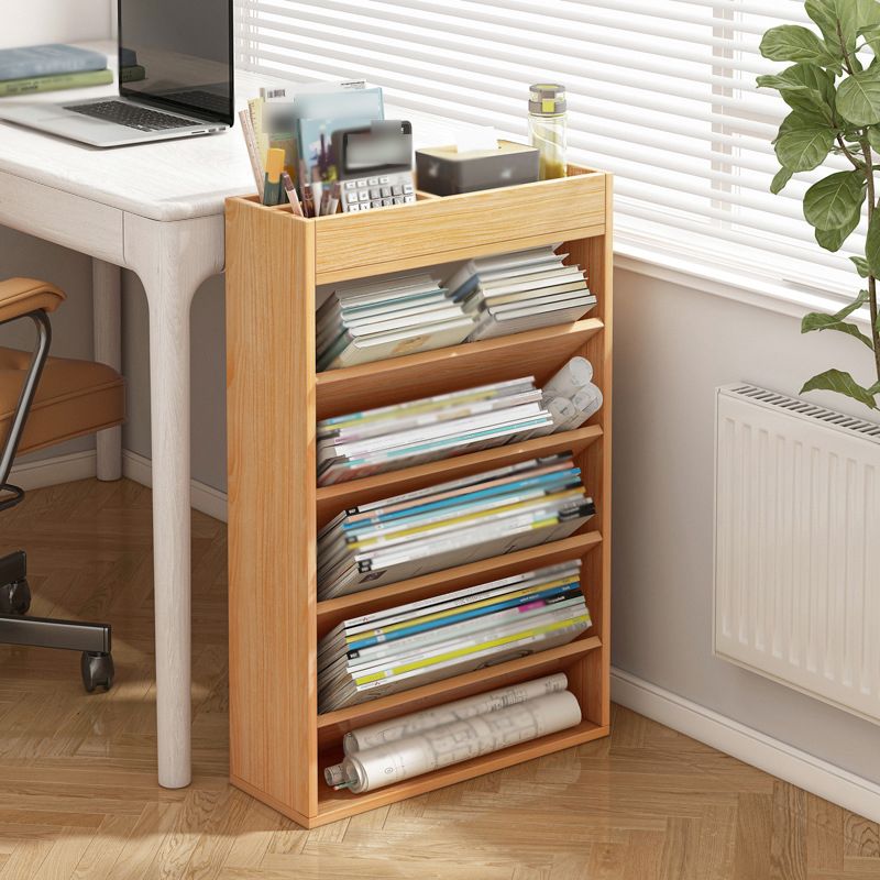 Wood Standard Bookcase Contemporary Style Closed Back Book Shelf Clearhalo 'Bookcases' 'furn' 'furn_bookcases' 'Furniture' 'furniture_bookcases' 'kitchen' 'kitchen_bookcases' 'Living Room Furniture' 'Office Furniture' 1200x1200_1311357b-1059-4d9e-af32-09857eae68b9