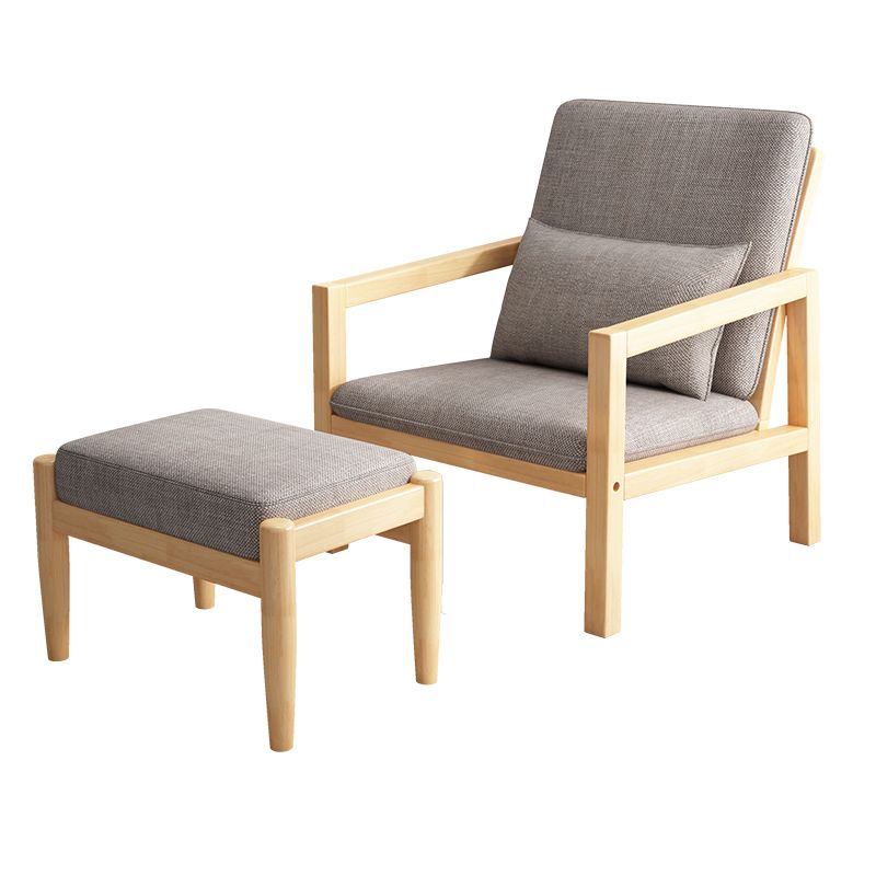 Linen Arm Chair 28.34" Wide Solid Wood Frame Chair for Bedroom Clearhalo 'Accent Chairs' 'accent_chairs' 'Chairs & Seating' 'furn' 'furn_accent_chairs' 'Furniture' 'Living Room Furniture' 1200x1200_13134bad-7c89-4754-9d75-8e7beff37c22