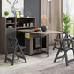 Foldable Artificial Wooden Top Table Rectangle Extendable Table with Storage Trestle Base Clearhalo ' dining_table' 'Dining Tables & Seating' 'Dining Tables' 'furn' 'furn_dining_table' 'Furniture' 'furniture_dining_table' 'Kitchen & Dining Furniture' 'kitchen&dining_furn' 'kitchen' 'kitchen_dining_table' 1200x1200_13137f05-a27f-4ee5-9bcb-6a52c7c4dcd7