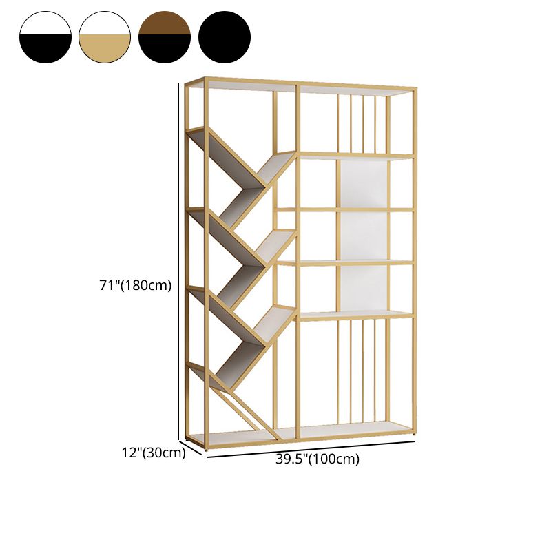 Modern Vertical Etagere Bookshelf Metal Frame Manufactured Wood Shelf Bookcase Clearhalo 'Bookcases' 'Furniture' 'furniture_bookcases' 'Office Furniture' 1200x1200_1314ae8a-b2d3-4c92-86c5-f3327ed369bf