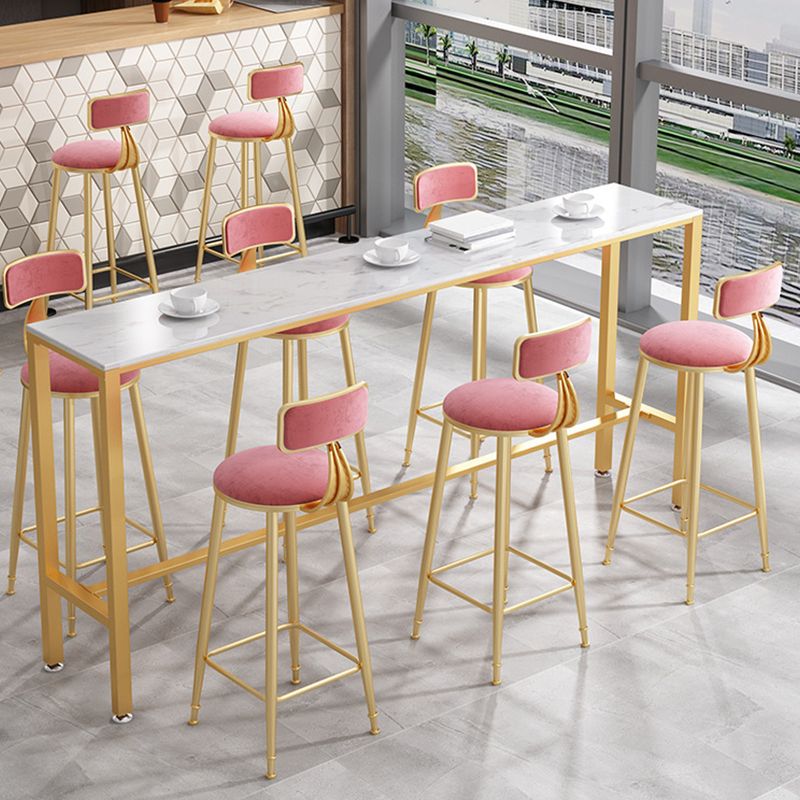 Modern Bar Height Table Metal Base Bistro Pub Table for Patio Use Clearhalo 'Bar Furniture' 'Bar Tables' 'bar_tables' 'furn' 'furn_bar_tables' 'Furniture' 'Kitchen & Dining Furniture' 1200x1200_13153905-36db-45cf-b93e-159218e487a5