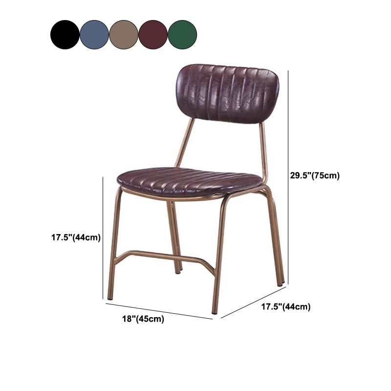 Chaise latéral glamour rembourrée PU en cuir PU en cuir pour salle à manger