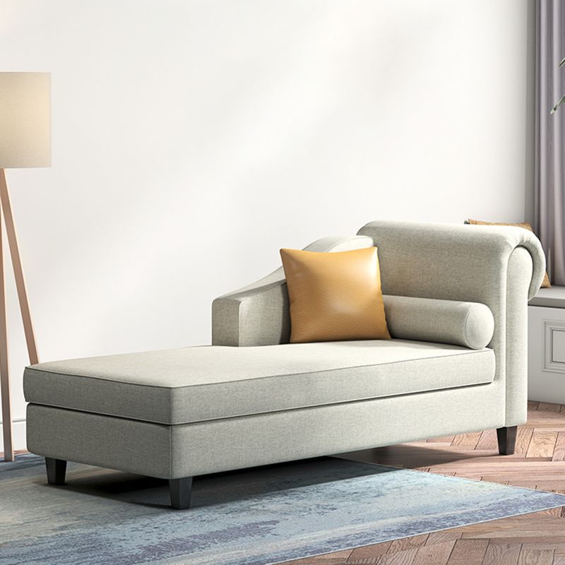 Skandinavischer Chaiselongue-Stuhl, einfarbig, Chaiselongue mit Kissen