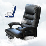 フェイクレザースイベルオフィスチェアフットレストマネージャーの椅子付きクロムフレーム