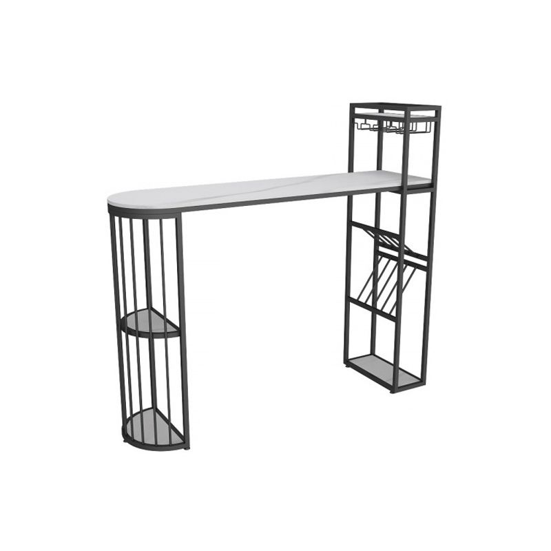 Glam Iron Bar Table Faux Marble White Specialty Top 41.3"H Bistro Table Clearhalo 'Bar Furniture' 'Bar Tables' 'bar_tables' 'Furniture' 'furniture_bar_tables' 'Kitchen & Dining Furniture' 'kitchen&dining_furn' 'kitchen' 1200x1200_13176e94-fb22-4aec-8f77-93e45509028f