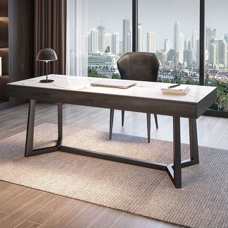 Home Industrial Rectangular Writing Desk Office Desk con patas de metal
