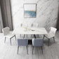 Modern Sintered Stone Top Dining Set Rectangular 1/4/5/7 Pieces Dining Room Table Set Clearhalo 'Dining Room Sets' 'Dining Tables & Seating' 'dining_room_set' 'furn' 'furn_dining_room_set' 'Furniture' 'Kitchen & Dining Furniture' 1200x1200_1318b5d6-d71e-4855-929b-4b390fc76d3d