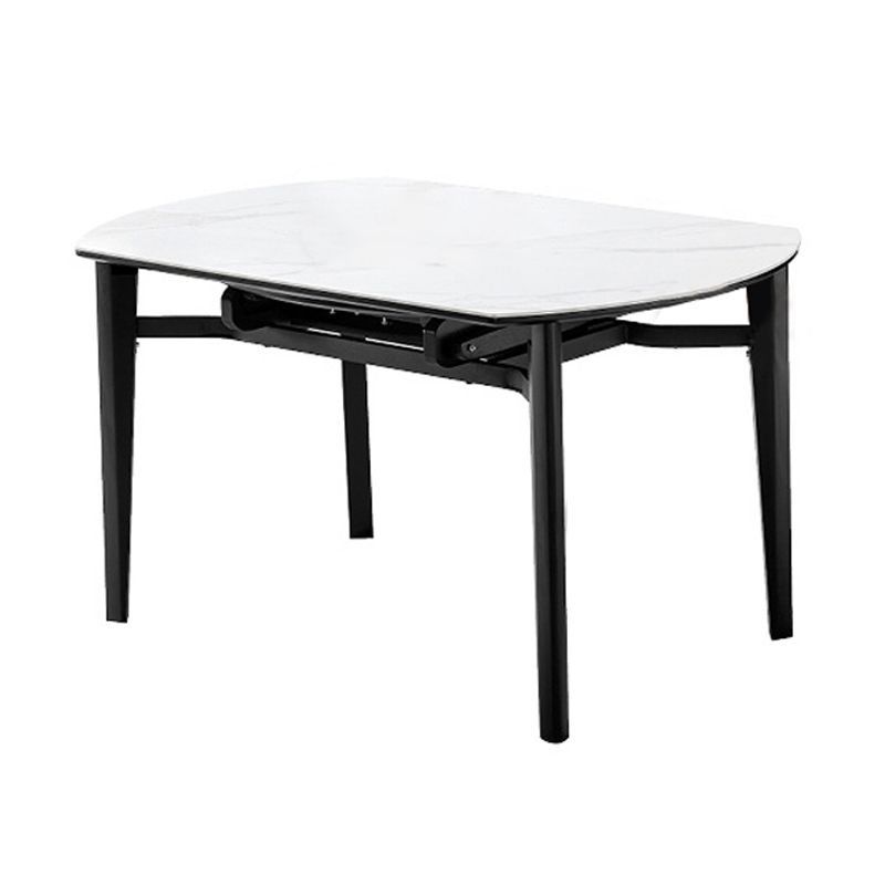 Contemporary Style Round 51.2'' Dining Site Table Stone Drop-Leaf Dining Room Furniture Clearhalo ' dining_table' 'Dining Tables & Seating' 'Dining Tables' 'furn' 'furn_dining_table' 'Furniture' 'furniture_dining_table' 'Kitchen & Dining Furniture' 'kitchen&dining_furn' 'kitchen' 'kitchen_dining_table' 1200x1200_1319fd4d-dea1-4110-bbfc-0e7894eddbd0