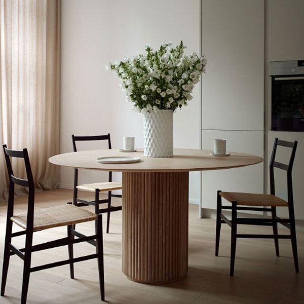 Contemporary Round Dining Table Ash Solid Wood Table with Pedestal Base Clearhalo ' dining_table' 'Dining Tables & Seating' 'Dining Tables' 'furn' 'furn_dining_table' 'Furniture' 'furniture_dining_table' 'Kitchen & Dining Furniture' 'kitchen&dining_furn' 'kitchen' 'kitchen_dining_table' 1200x1200_131b1a40-ccba-428f-adf5-c7b69dd139e1