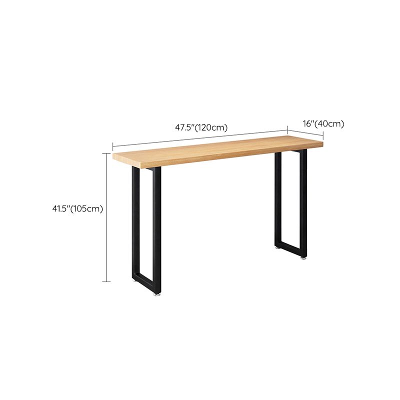 Rechteckiger Bartisch mit Kufengestell aus massivem Holz für die Küche und das Esszimmer