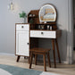 Rubberwood Vanity Set with Stool and Mirror Scandinavian Drawers Dresser Clearhalo 'Bedroom Furniture' 'furn' 'furn_makeup_vanities' 'Furniture' 'Makeup Vanities' 'makeup_vanities' 1200x1200_131d9e1e-9915-46b7-bb98-f97f6614a4ca