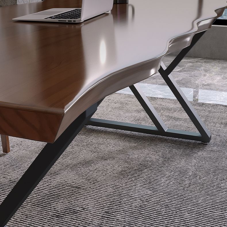 Free Form Meeting Table Solid Wood Simplicity Style Writing Desk