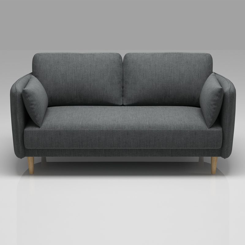 Sofá de brazo cuadrado estándar contemporáneo de lino para sala de estar, apartamento