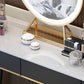 Glam Vanity Dressing Table Set with 5 Storage Drawers in Black