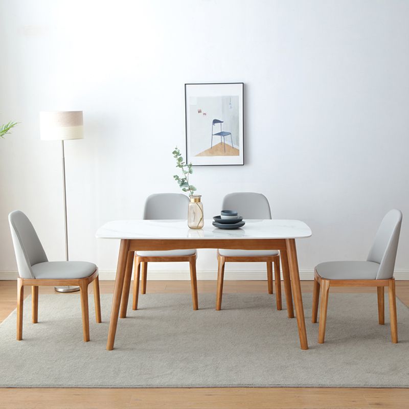 Stone Dining Table Traditional Luxury Dining Table with Solid Wood Base Clearhalo 'Dining Tables & Seating' 'Dining Tables' 'dining_table' 'furn' 'furn_dining_table' 'Furniture' 'Kitchen & Dining Furniture' 1200x1200_131f8737-b2f1-4f14-b754-dc2c0a2e7654