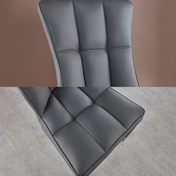 Glam Style Wingback Side Chair Upholstered Armless Dining Chairs for Home Clearhalo ' kitchen&dining_furn' 'Dining Chairs' 'Dining Tables & Seating' 'dining_chair' 'furn' 'furn_dining_chair' 'Furniture' 'furniture_dining_chair' 'Kitchen & Dining Furniture' 'kitchen' 1200x1200_13200f4c-0901-4e09-a14a-ef94ad21e811