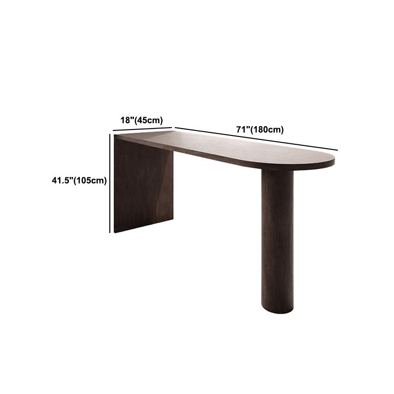 Mesa de bar especial de madera maciza Mesa de pub con altura de barra de pedestal doble marrón