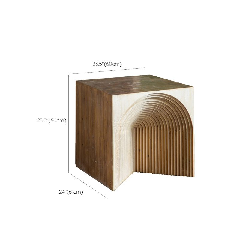 Tavolo laterale rustico in legno da 23,62 pollici Tavolino naturale in finitura in difficoltà