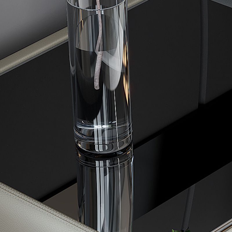 18" H Modern Bed Nightstand Glass Top Solid Wood Open Storage Night Table Clearhalo 'Bedroom Furniture' 'furn' 'furn_night_stand' 'Furniture' 'night_stand' 'Nightstands' 1200x1200_1321ee3f-217b-41e4-83b0-80c4328a01f6