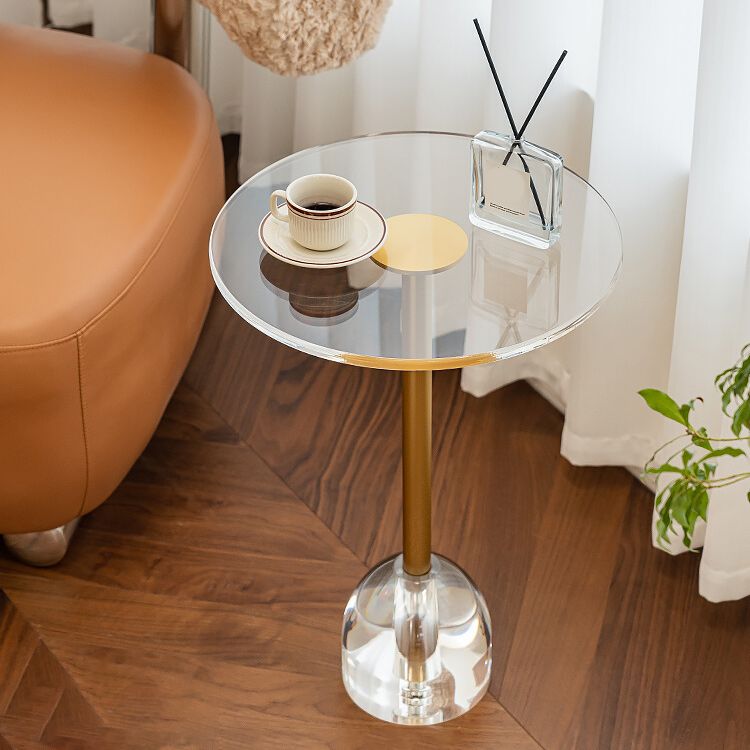 Clear Acrylic Round End Table 20" Tall Pedestal Sofa Side Accent Table Clearhalo 'Coffee & Accent Tables' 'End & Side Tables' 'end_side_tables' 'furn' 'furn_end_side_tables' 'Furniture' 'Living Room Furniture' 1200x1200_13230c8d-9a08-4a7f-9ee8-413b12327833