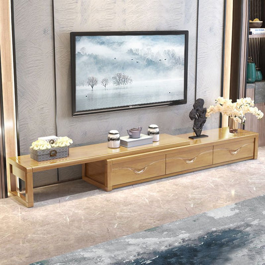 Contemporary Wood TV Console Close Storage TV Media Stand with Drawers for Living Room