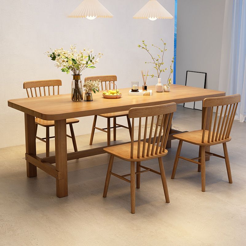 Muebles de madera sólida de cocina 1/5 piezas Altura estándar de comedor casual Juego de mesa de comedor