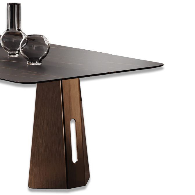 Minimalist Sintered Stone Dining Room Set with Rectangle Top and Metal Base Formal Table Set Clearhalo 'Dining Room Sets' 'Dining Tables & Seating' 'dining_room_set' 'furn' 'furn_dining_room_set' 'Furniture' 'furniture_dining_room_set' 'Kitchen & Dining Furniture' 'kitchen&dining_furn' 'kitchen' 1200x1200_1324913c-23b2-497f-ac1c-add8d4fb55b2