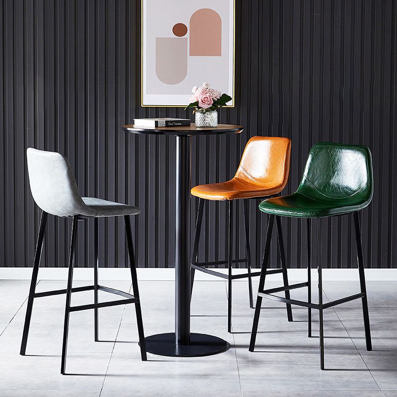 Scandinavian Style Bar-stool with Square Leather Seat Counter Stool Kitchen Bar-stool Clearhalo 'Bar Furniture' 'Bar Stools' 'bar_stools' 'furn' 'furn_bar_stools' 'Furniture' 'furniture_bar_stools' 'Kitchen & Dining Furniture' 1200x1200_1324f6f3-a1fc-497f-9cb8-c73f20f141fc