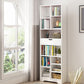 Standard Engineered Wood Bookshelf Contemporary Open Back Bookcase with Drawers