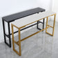 Industrial 41.3"H Bar Table Faux Marble Rectangle Top Bistro Table with Footrest Clearhalo 'Bar Furniture' 'Bar Tables' 'bar_tables' 'furn' 'furn_bar_tables' 'Furniture' 'furniture_bar_tables' 'Kitchen & Dining Furniture' 1200x1200_132554ea-c87f-48eb-ae5d-93a9ed0a0817