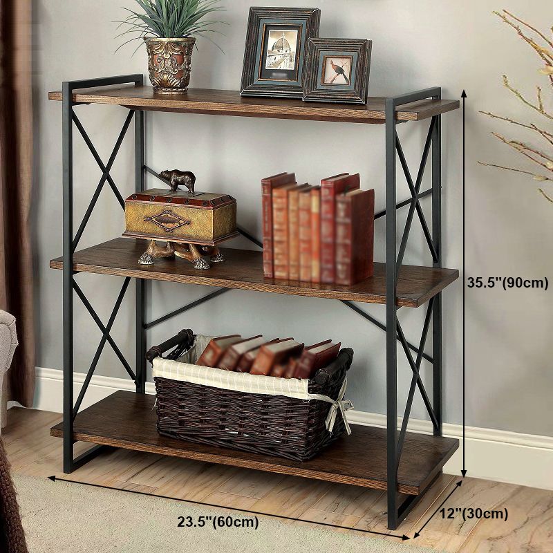 Industrial Open Etagere Bookshelf with Black Iron Frame Solid Wood Shelf Clearhalo 'Bookcases' 'furn' 'furn_bookcases' 'Furniture' 'furniture_bookcases' 'kitchen' 'kitchen_bookcases' 'Living Room Furniture' 'Office Furniture' 1200x1200_1325836a-051b-42a0-8fbf-5b5026234aa9