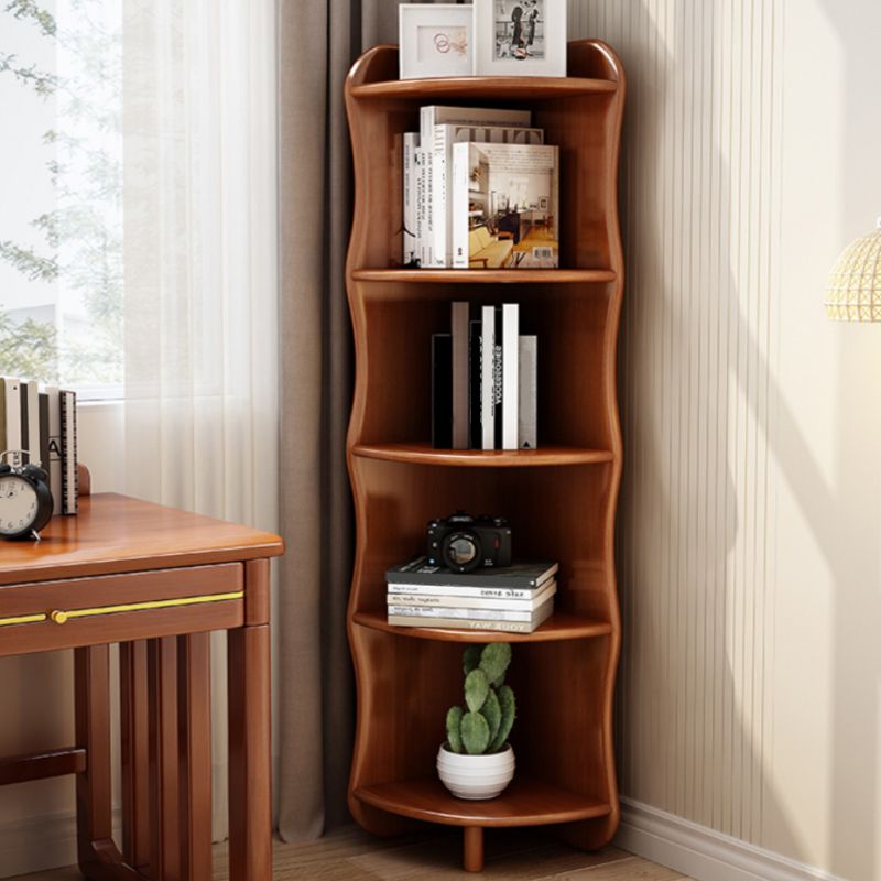 Coffre d'accent en bois massif à 5 niveaux coffre de rangement d'angle triangle de 63 "de haut