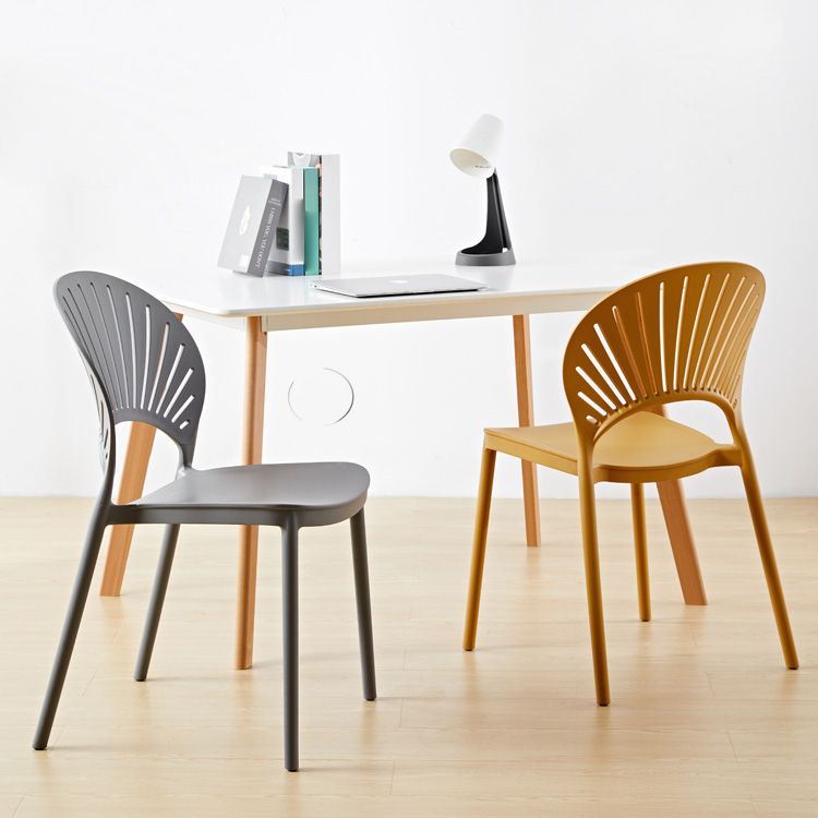 Scandinavian Plastic Dining Armless Chair Kitchen and Dining Room Side Chairs Clearhalo ' kitchen&dining_furn' 'Dining Chairs' 'Dining Tables & Seating' 'dining_chair' 'furn' 'furn_dining_chair' 'Furniture' 'furniture_dining_chair' 'Kitchen & Dining Furniture' 'kitchen' 1200x1200_1329ca5b-976d-4194-826c-a941205f8c7c