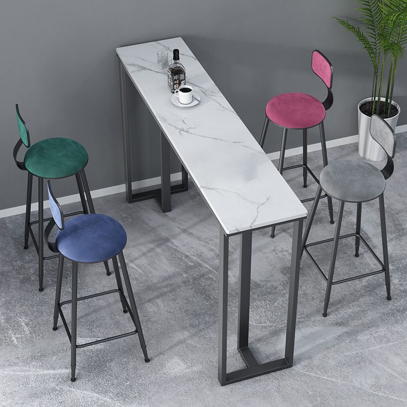 Modern Style Bar Table 42-inch Height Stone Top and Metal Base Bistro Table Clearhalo 'Bar Furniture' 'Bar Tables' 'bar_tables' 'furn' 'furn_bar_tables' 'Furniture' 'furniture_bar_tables' 'Kitchen & Dining Furniture' 1200x1200_132ab62d-1e7b-4bd6-a826-78780a3b7dc8